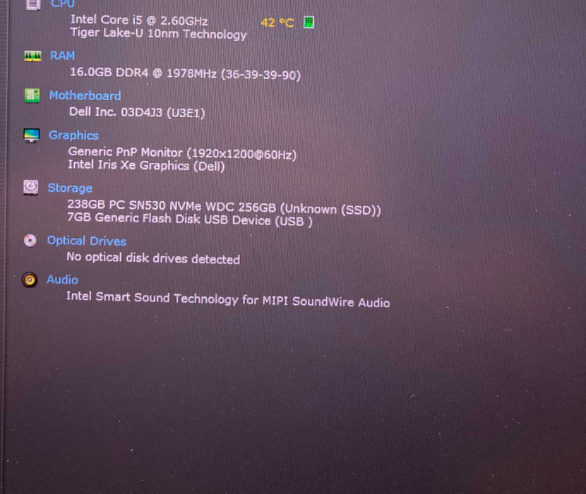 Dell Latitude 9420 Core i5-1145G7@2.6GHz 16GB RAM 256GB SSD  Lap200