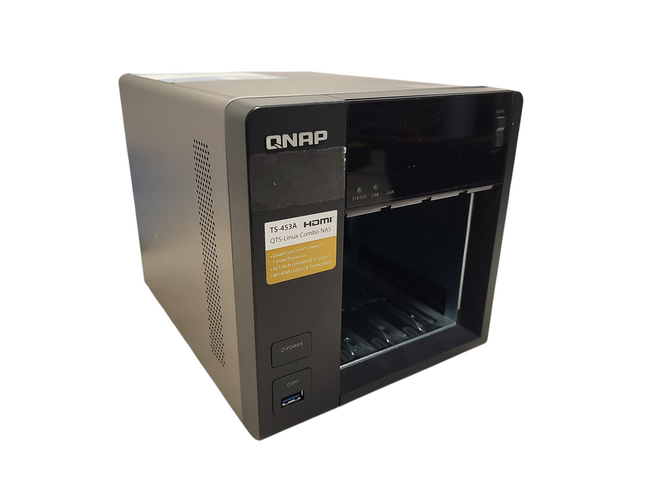 QNAP TS-453A 4-Bay NAS – Intel Quad-Core 4GB RAM No HDD/AC READ $