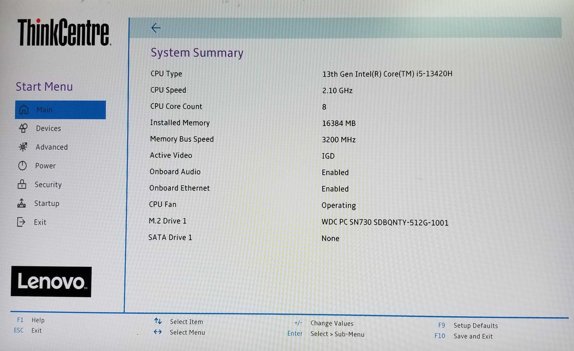 Lenovo ThinkCentre Neo 50q Gen4, i5-13420H CPU 16GB RAM 512GB NVMe 90W AC