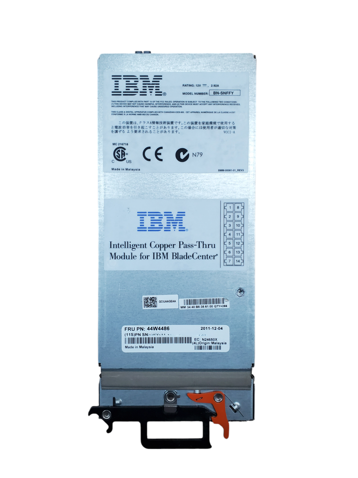 Pass Through Module IBM 44W4486 Intelligent Copper Pass-thru Module for IBM BladeCenter BN ...