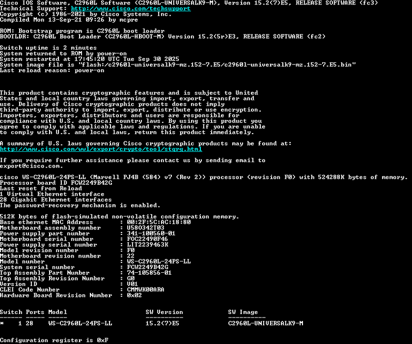 Cisco WS-C2960L-24PS-LL | 24-Port Gigabit PoE+ Silent Managed Switch !