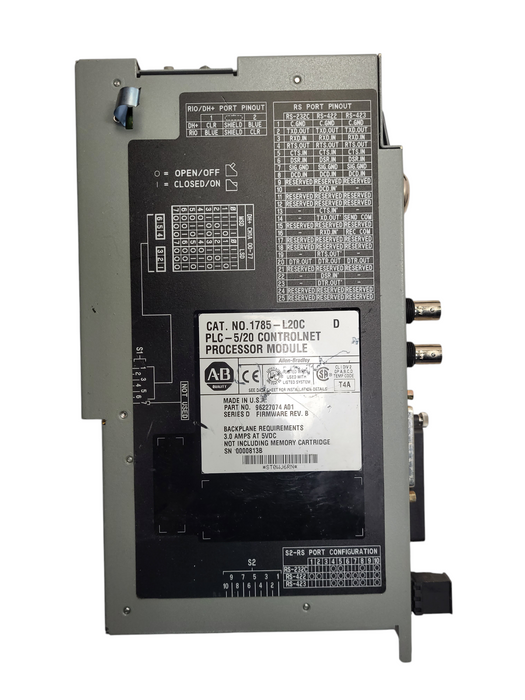 Allen Bradley 1785-L20C PLC Processor Module 5V 3A READ $