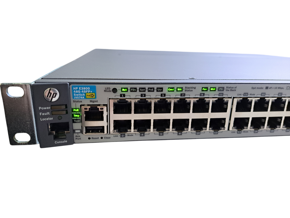 HP E3800 48G-4SFP+ J9574A | 48-Port Gigabit PoE+ Switch w/ J9577A Module )