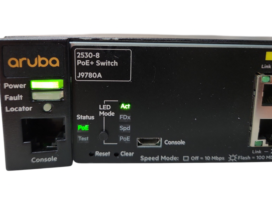Aruba HPE J9780A 2530-8 POE+ 8 Ports Ethernet Switch !
