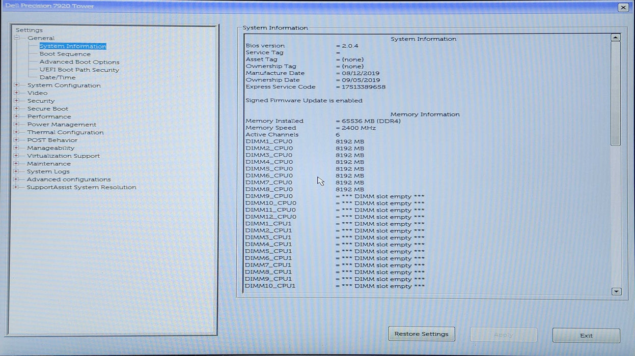 Dell Precision 7920, Xeon Gold 5118 2.30GHz, 64GB DDR4, P2200, 1400W PSU