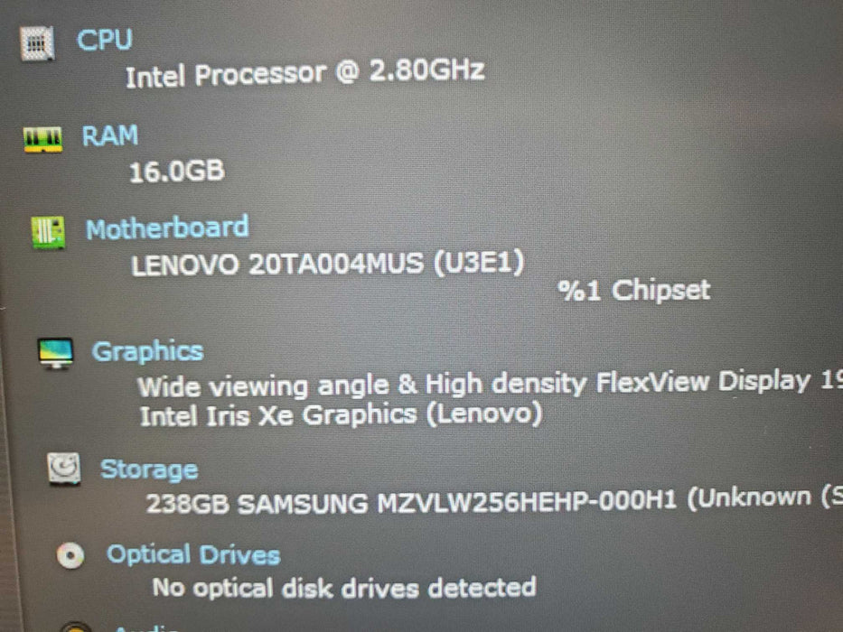 Lenovo ThinkPad E14 Gen 2 TOUCH 14" i7-1165G7 16GB RAM 256GB SSD  Lap200