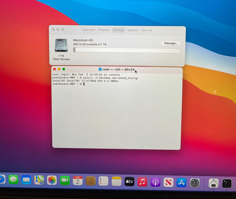 Apple MacBook Pro 15" Mid 2014 i7-4770HQ 16GB RAM 1TB SSD READ