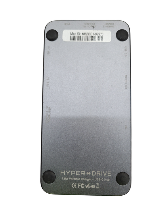 HyperDrive USB-C Multi-Port Adapter Hub Ports w/ 7.5W Wireless Charger