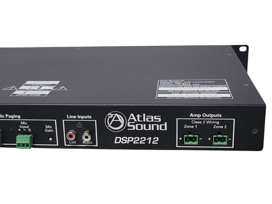 Atlas DSP2212 Digital, Networkable Sound Masking Processor/Amplifier, READ _