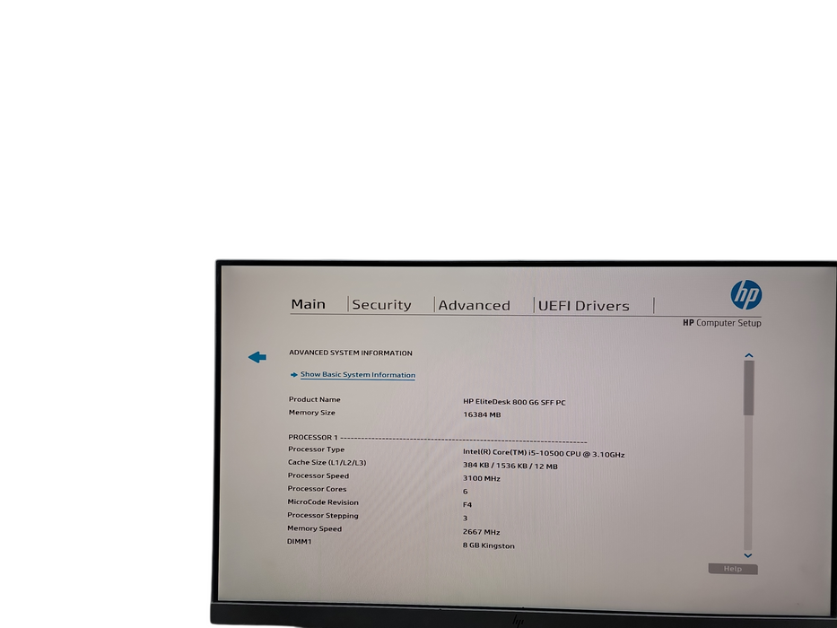 HP EliteDesk 800 G6 SFF i5 - 10500 @ 3.10GHz 16GB DDR4 Ram θ