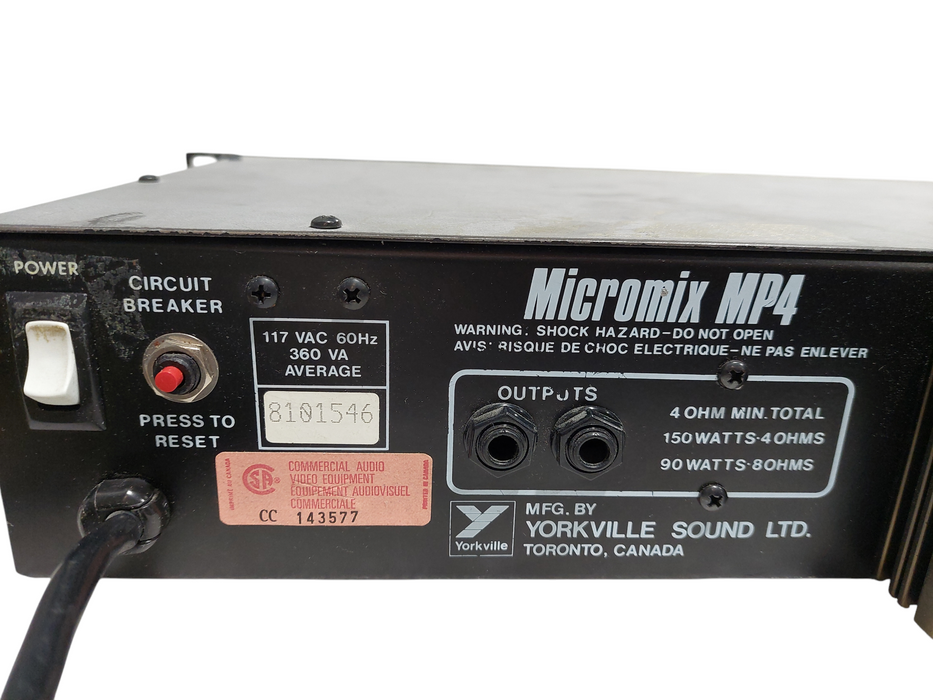 MicroMix MP4 Treb-EQP-103222 York-Ville Sound 4OHM 150Watt  =