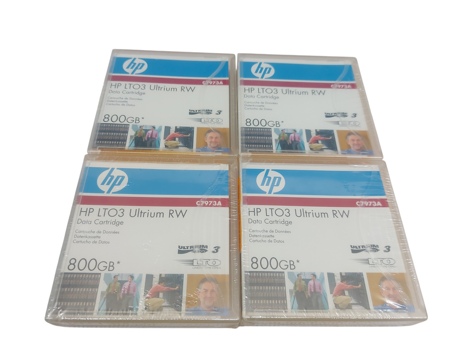 Lot 4x - HP LTO3 Ultrium RW C7973 800GB Data Cartridges Sealed