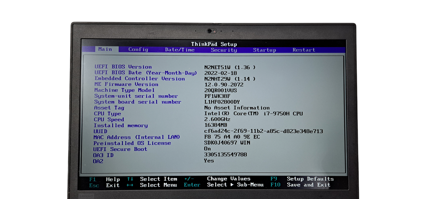 ThinkPad P73 i7-9750H CPU|16GB RAM|256GB NVME|Quadro T2000 4GB GPU  Lap200