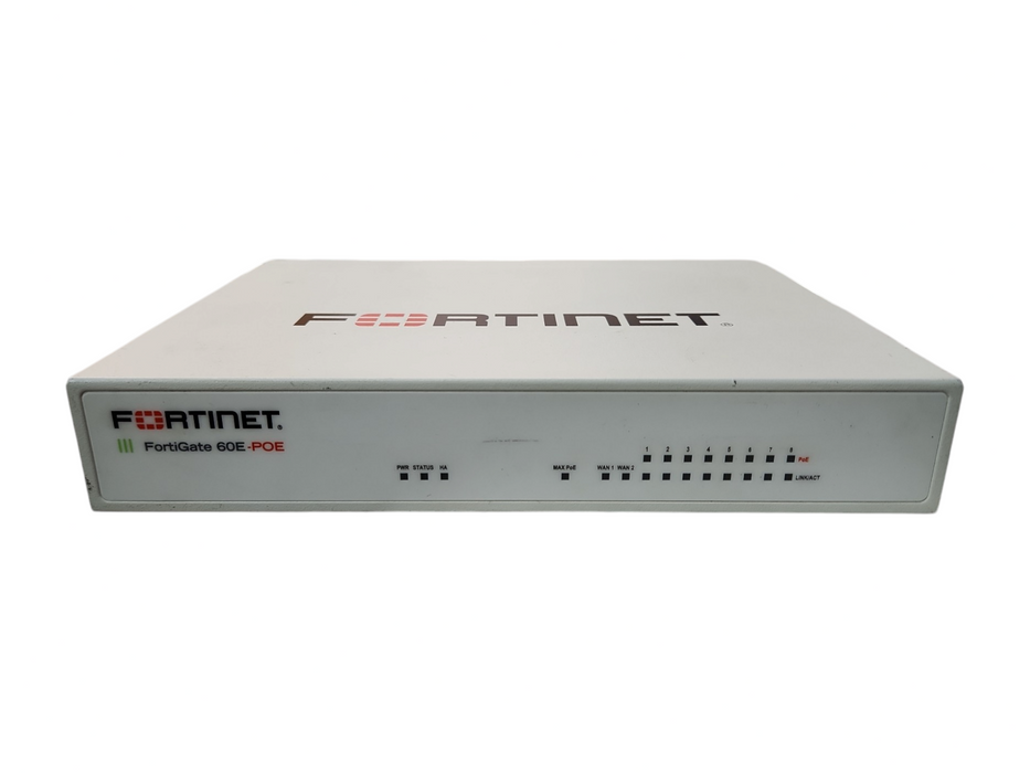 Fortinet FortiGate FG-60E-POE, Network Security-Firewall Appliance, READ