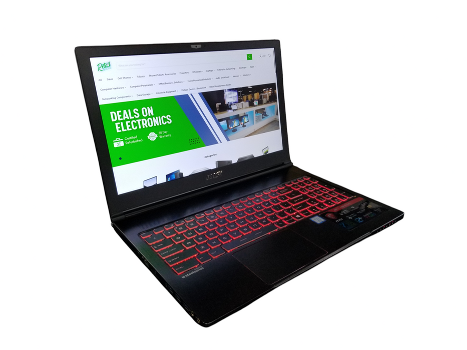 MSI GS63 7RD Stealth Core i7-7700HQ @2.80GHz 16GB DDR4 GTX 1050 1TB SSD  Lap200