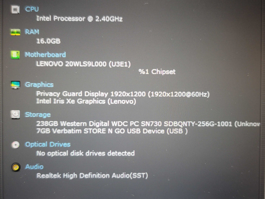 Lenovo ThinkPad X13 Gen 2 i5-1135G7 16GB DDR4 256GB NVMe READ β Lap200