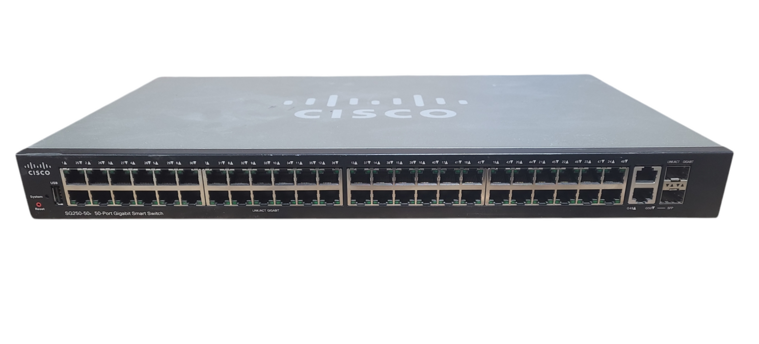 Cisco SG250-50 | 50-port Gigabit PoE Smart Switch w/ 2x SFP