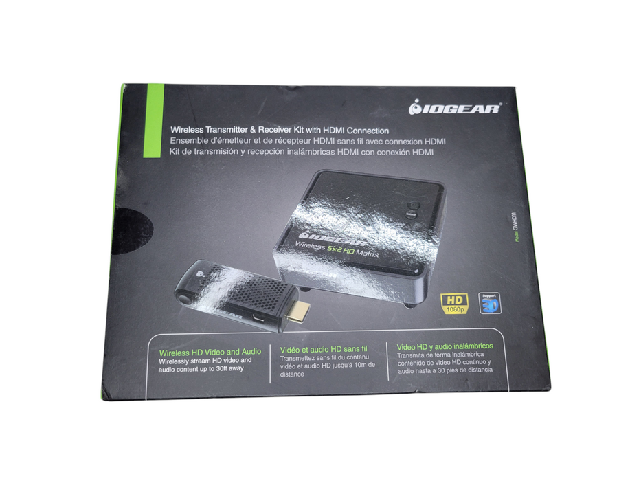 IOGEAR Wireless Transmitter & Receiver Kit w/ HDMI Connection (NEW) %