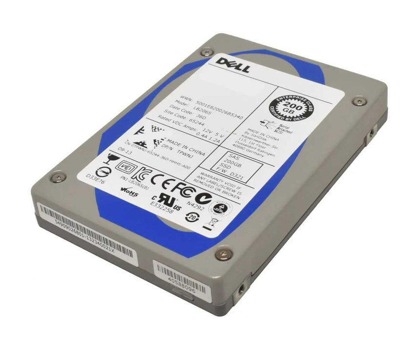 200GB SAS 2.5" 15mm 6Gb/s Dell / HP Enterprise SSD - Assorted Brands Q+
