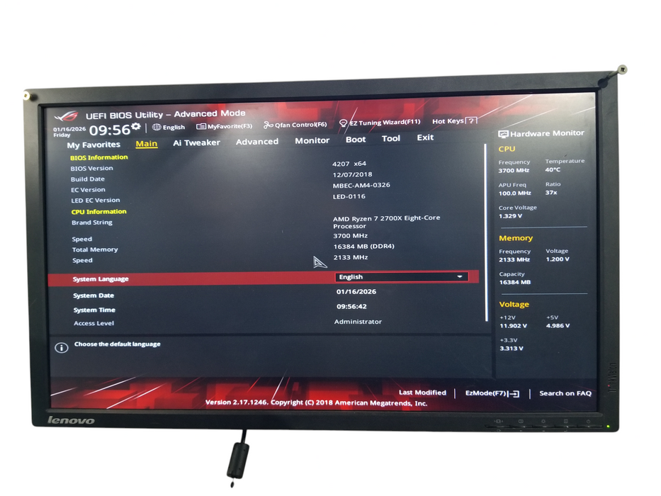 Custom Asus PC, Ryzen 72700X 3.7GHz, 16GB RAM DDR4, RTX 3070 GPU 256 SSD