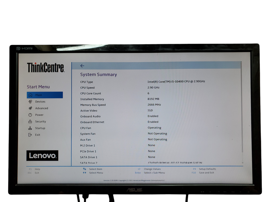 Lenovo ThinkCentre M70S SFF, i5-10400, 8GB DDR4, No HDD, No OS