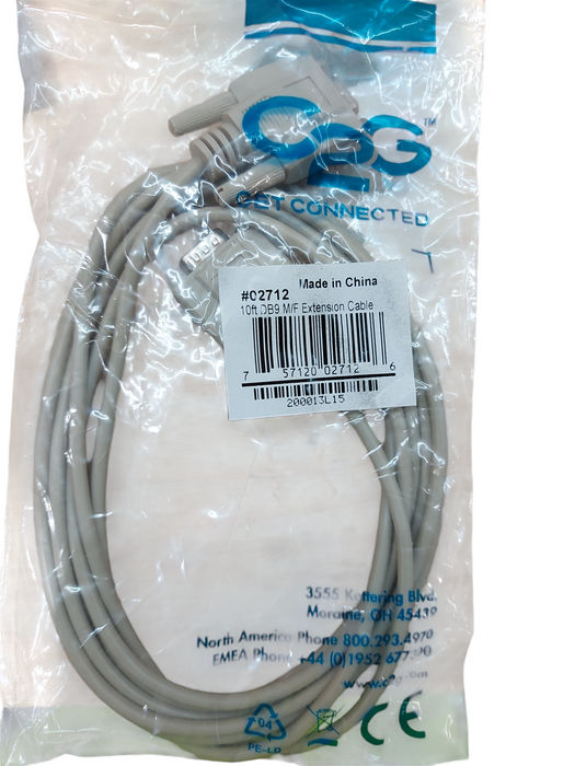 Lot 6x 02712 C2G 10ft DB9 M/F Extension Cable  Q