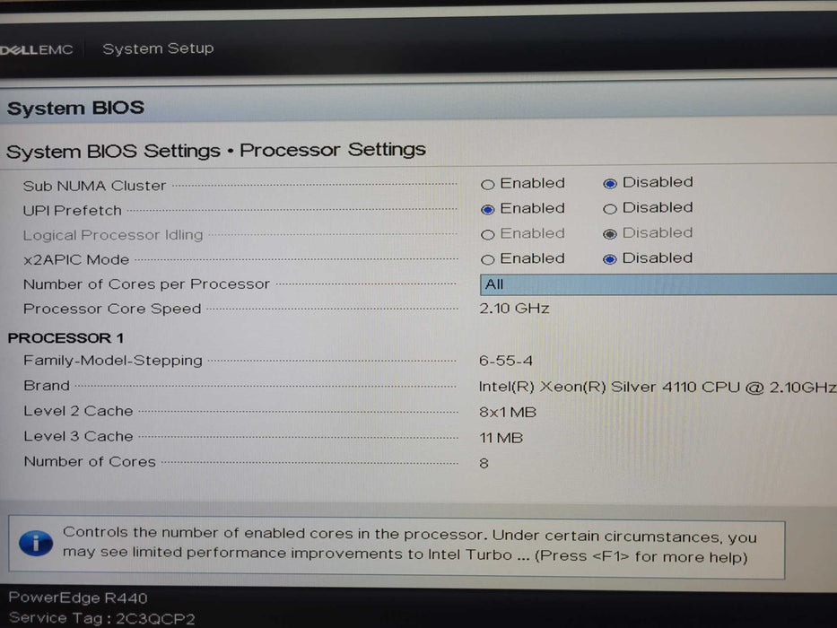 Dell PE R440 1x Xeon Silver 4110 2.10GHz 32GB DDR4 H330 2x 240GB SSD, READ _
