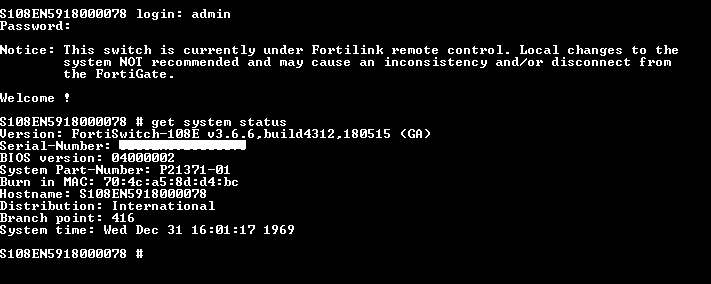 Fortinet FortiSwitch FS-108E-PoE Ethernet Switch