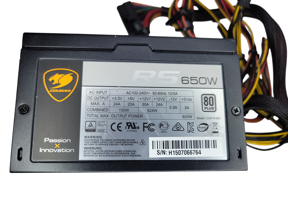 COUGAR 650W Non-Modular ATX PSU (RS-650W) Q%