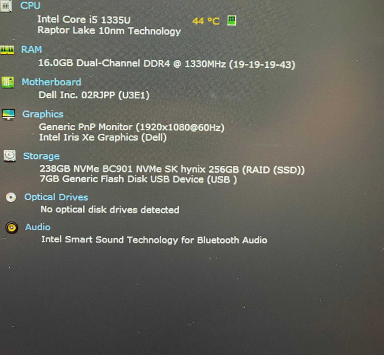 Dell Latitude 5440 Core i5-1335U@1.30GHz 16GB RAM 256GB SSD READ  Lap200