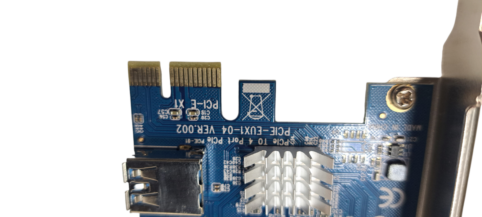 EUX1-04 PCIE 1 to 4 Slots Riser Card Adapter USB 3.0 PCIE