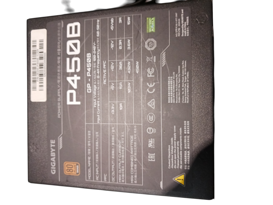 Gigabyte GP-P450B 450W 80 PLUS Bronze PSU