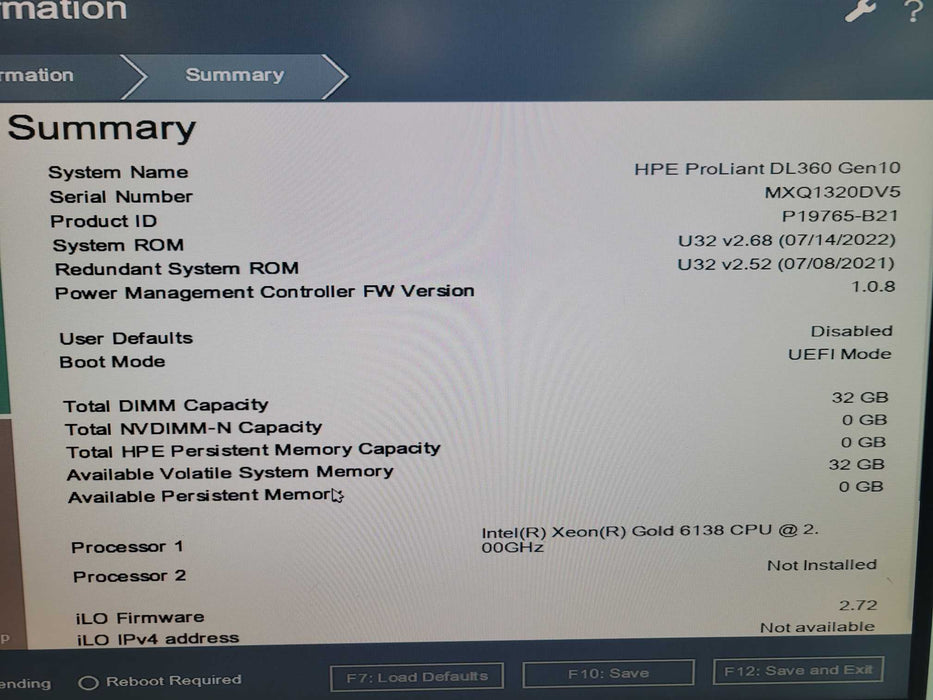HPE ProLiant DL360 Gen10 - Xeon Gold 6138 32GB DDR4 E208i-a SR Gen10 2x500W %