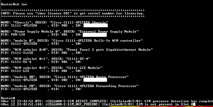 CISCO C1111-4PLTEEA 1100 SERIES Integrated Services Router Q$