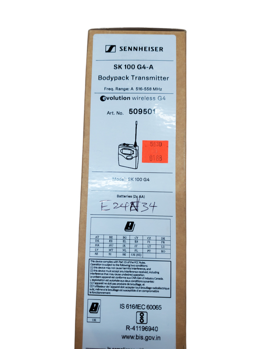 Sennheiser SK 100 G4-A Bodypack Transmitter - Open Box