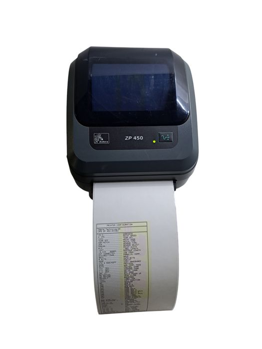 Zebra ZP 450 Thermal Label Printer w/ Power Base | ZP450-0501-0001A )