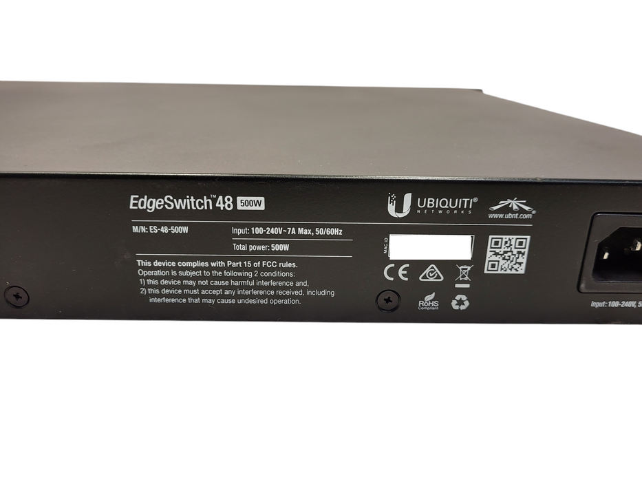 Ubiquiti EdgeSwitch ES-48-500W 48-Port PoE Gigabit Network Switch READ $