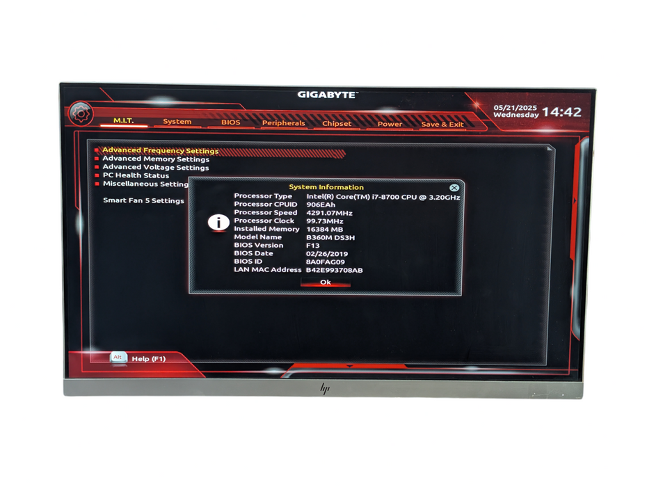 Custom PC GIGABYTE B360M DS3H Intel Core i7-8700 16GB RAM  -