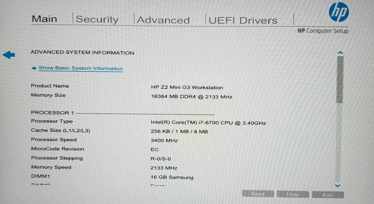 HP Z2 Mini G3 Workstation Core i7-6700 CPU 3.40 GHz 16GB RAM No HDD Q