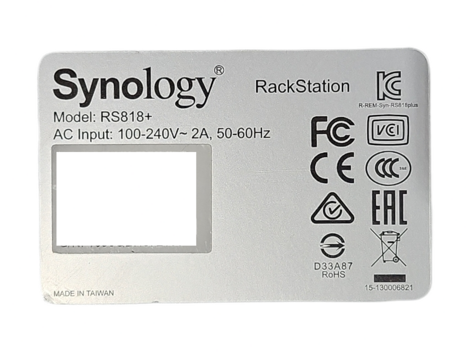 Synology RS818RP+ RackStation 4-Bay NAS, No HDD & Caddies