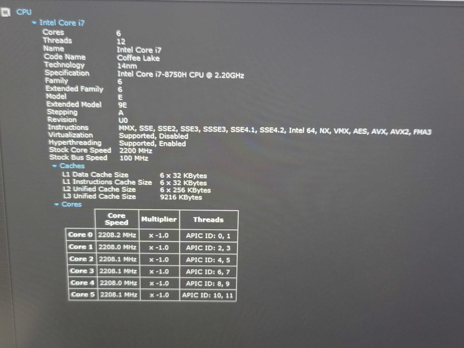 ASUS ROG GL504G i7-8750H 16GB DDR4 GTX 1060 256GB SSD READ β Lap200