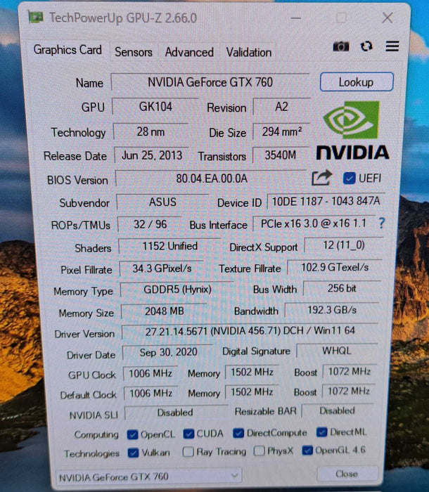 ASUS NVIDIA GeForce GTX 760 2GB GDDR5 Graphics Card | GTX760-DC2OC-2GD5 )