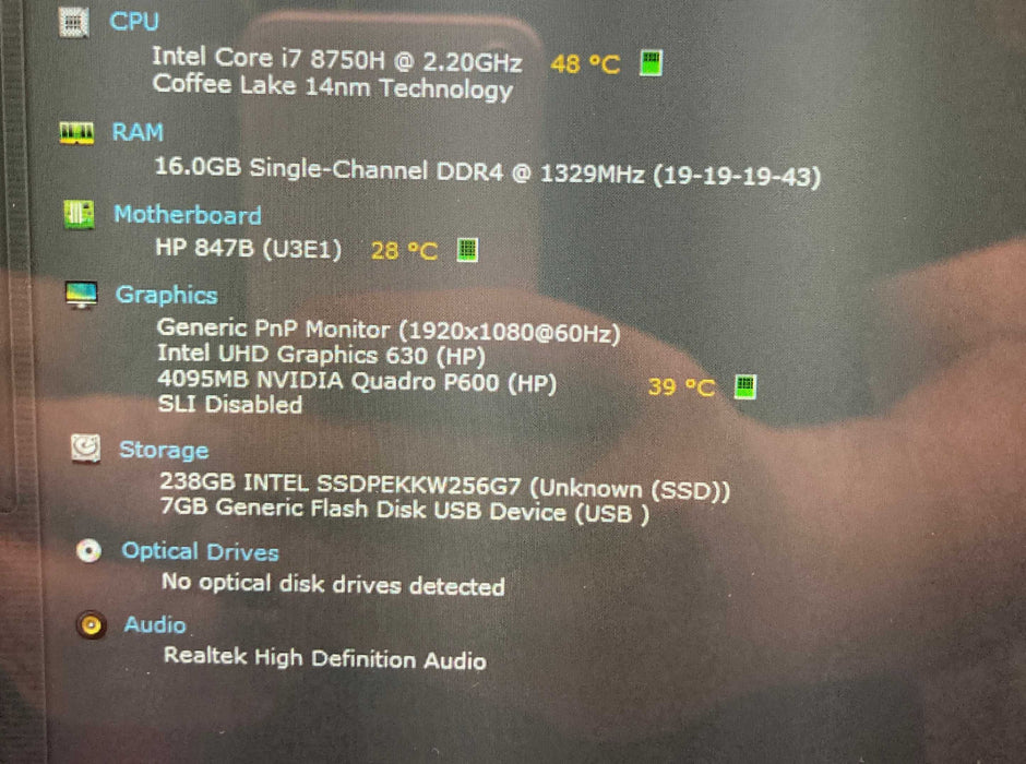 HP ZBook 15v G5 TOUCH i7-8750H QUADRO P600 4GB GPU 16GB RAM 256GB SSD  Lap200