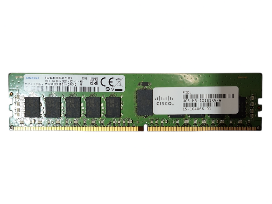 SAMSUNG 16GB 1Rx4 PC4-2400T DDR4 Server Memory, M393A2K40CB1-CRC Q