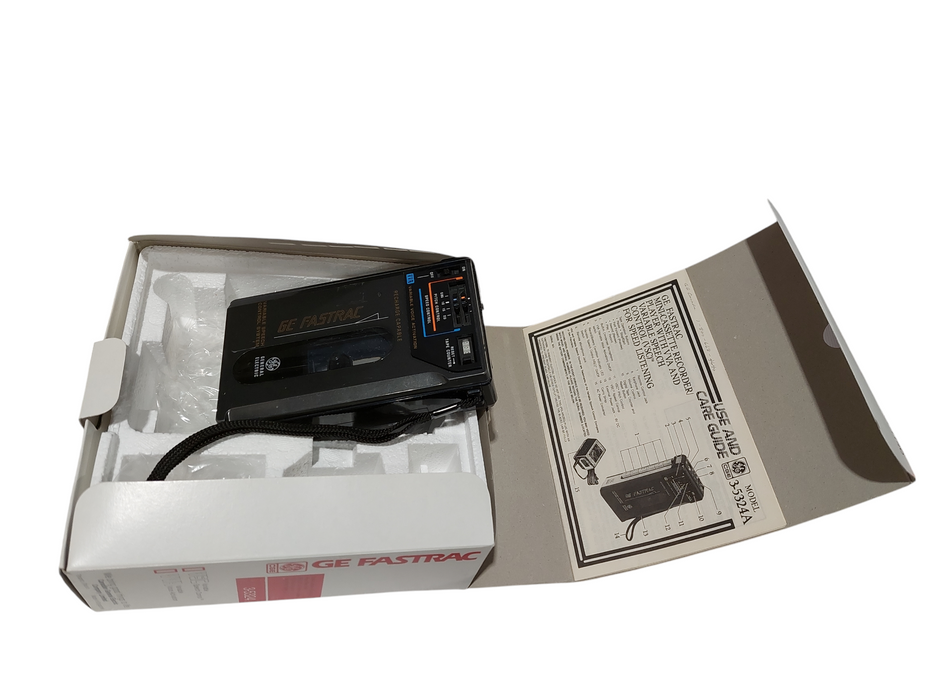 Vintage GE Fastrac Speed Listening Cassette Recorder / Player Model: 3-5324 =