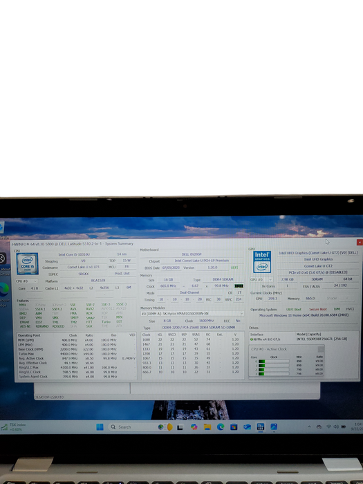 Dell LATITUDE 5310 2-IN-1 FHD Touch I5-10310U@1.70GHz 256GB NVMe16GB   Lap200