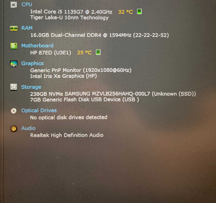 HP ProBook 640 G8 Core i5-1135G7@2.40GHz 16GB RAM 256GB SSD  Lap200