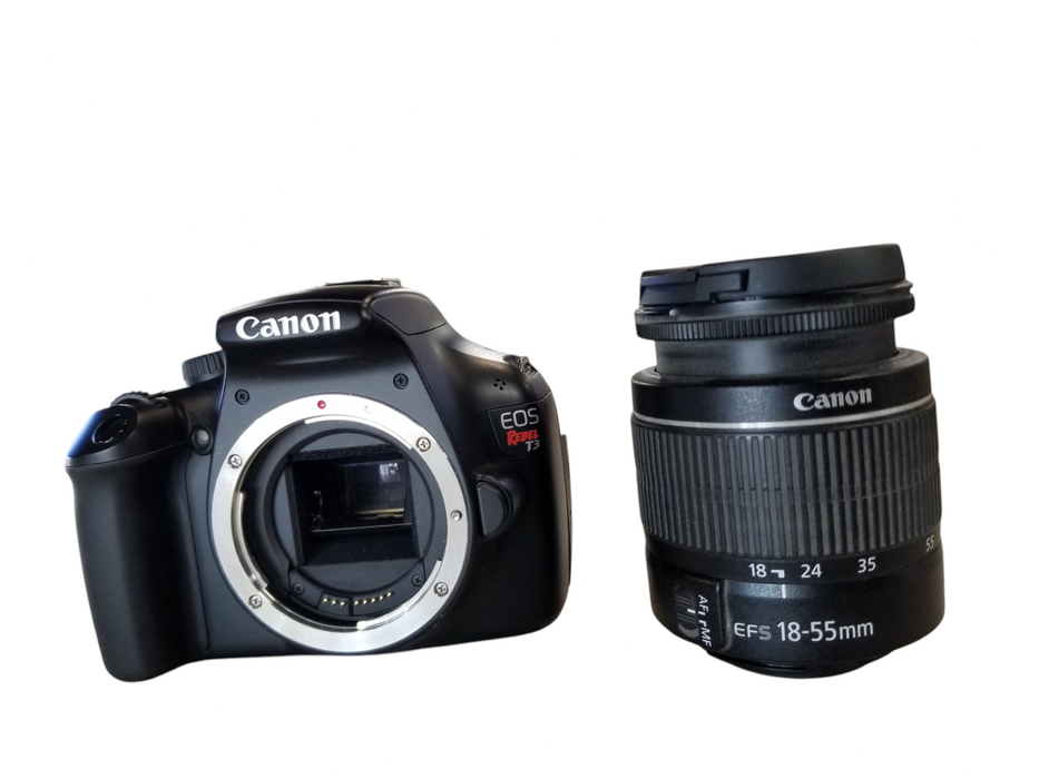 Canon EOS Rebel T3 SLR Camera with EFS 18-55mm Lens - Black / Brown *READ* Q