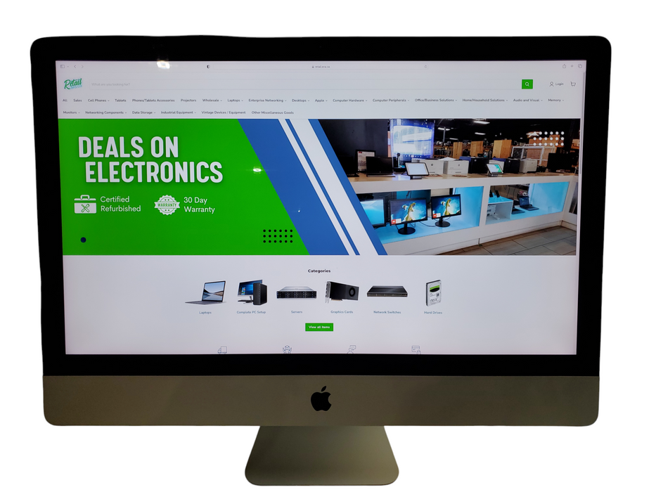 Apple iMac 27" 5K 2019, i5-9600K@3.7GHz, 8GB RAM,  2TB HDD + 128GB SSD