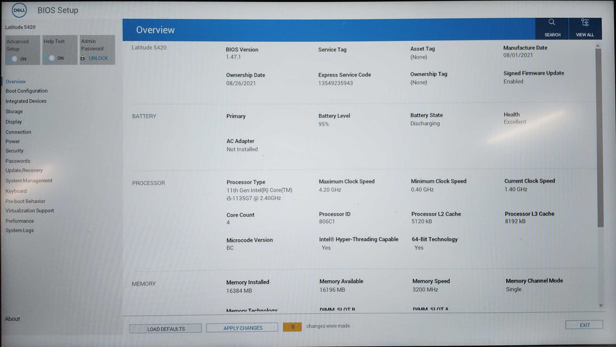 Dell Latitude 5420, Intel i5-1135G7 2.40GHz, 16GB DDR4, 256GB NVMe, READ  Lap200
